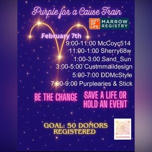Purple for a cause February Flyer Gift of Life Marrow Registry